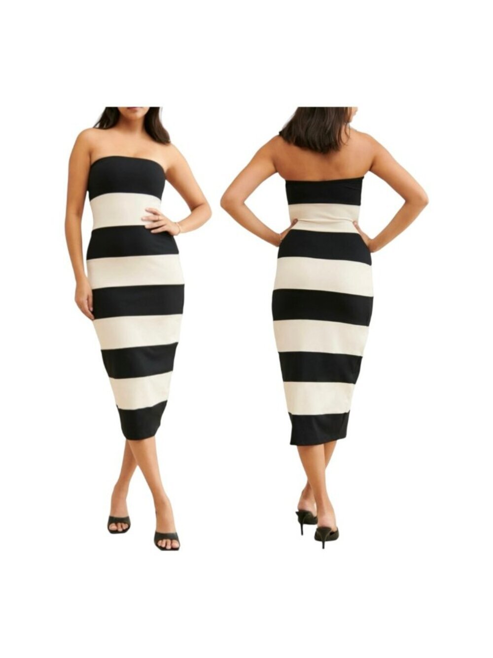 Susana Monaco Striped Strapless Jersey Tube Dress Size Large NWOT